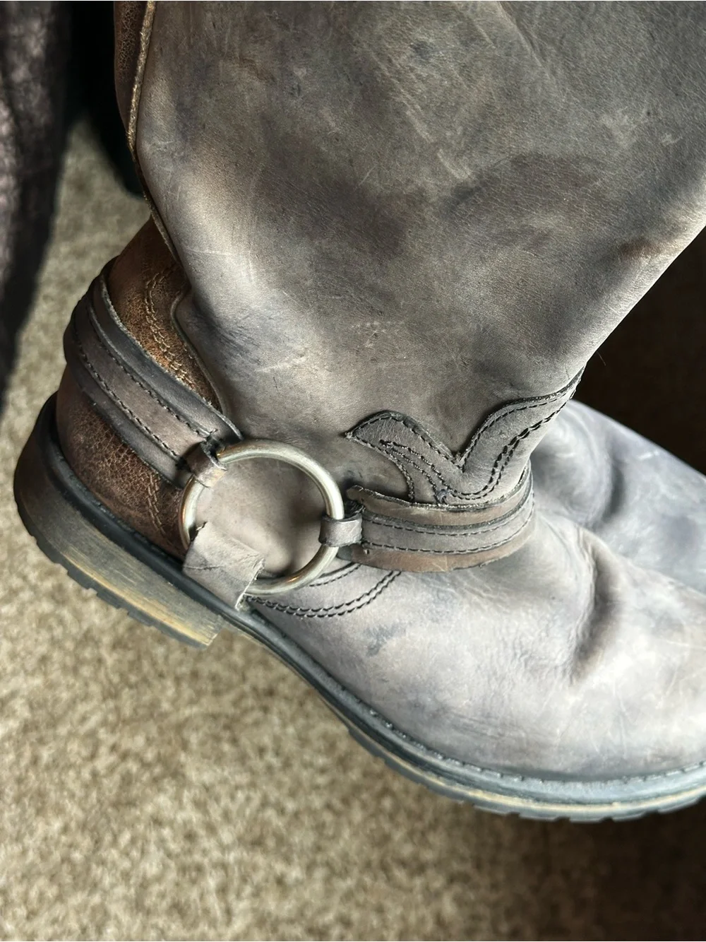Steve Madden Brown Leather Tall Winter Rain Boots